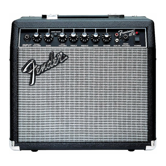 Fender Frontman Amp Reference And Owner's Manual