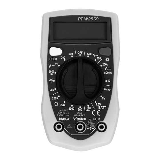 User Manuals: Performance Tool W2969 Digital Multimeter