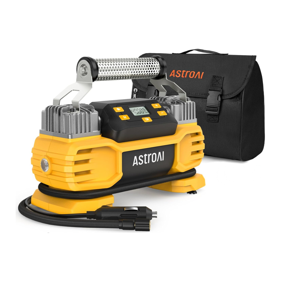 AstroAI AIRUN T2 - Heavy Duty Tire Inflator Pump, Dual Cylinders & Dual Motors Air Compressor Manual