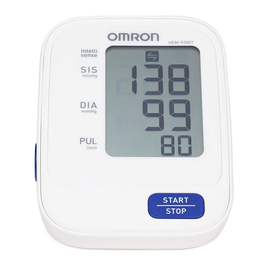 Omron HEM-9200T - Blood Pressure Monitor Manual
