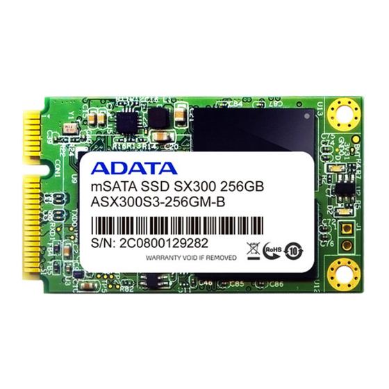 Adata SX300 mSATA SSD Manuals