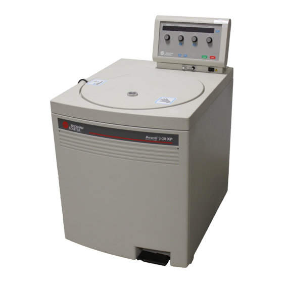 Beckman Coulter Avanti J-20 XP Instruction Manual