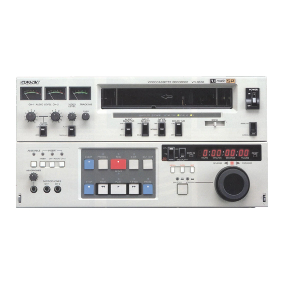 Sony U-matic VO-9850 Manual