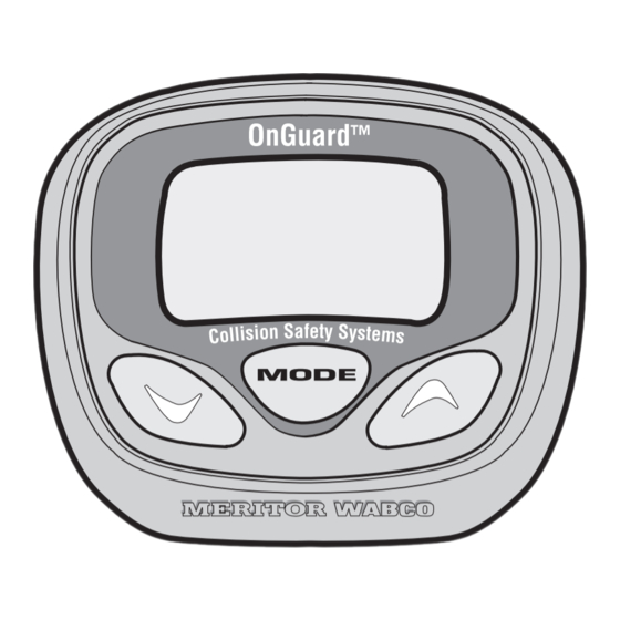 Meritor Wabco OnGuard Display Operating Instructions Manual