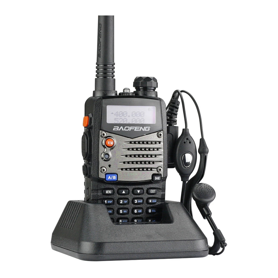 Baofeng UV-5RA Quick Start Manual