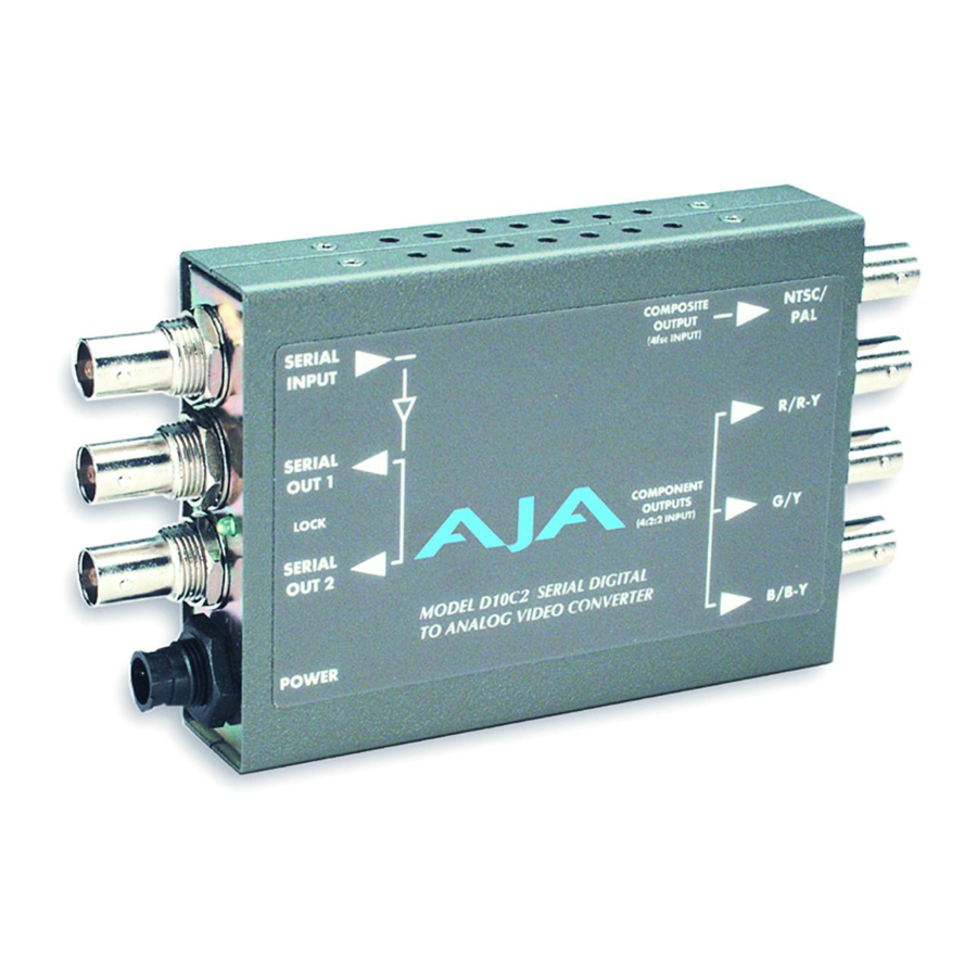 AJA D10C2 User Manual