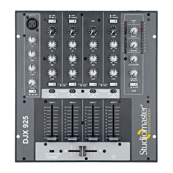 Studiomaster DJX 925 Manual