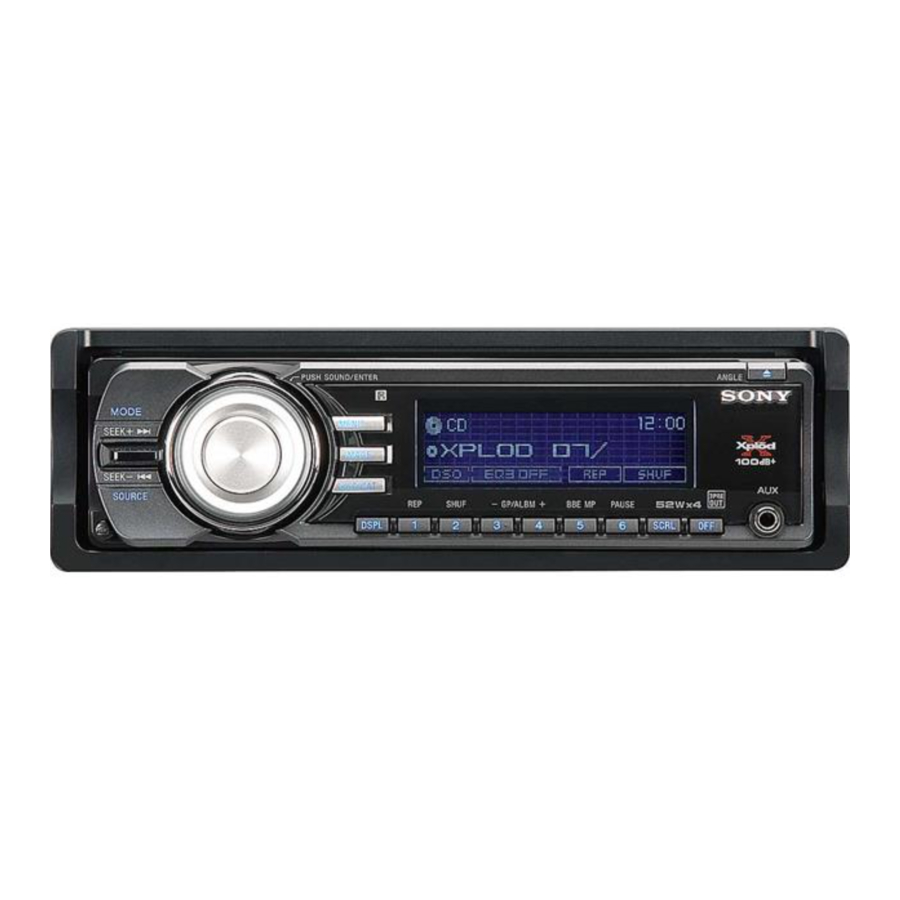 Sony CDX-GT71W - FM/AM CD Player Installation and Connections
