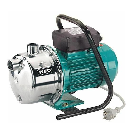 Wilo -Jet-WJ Installation And Operating Instructions Manual
