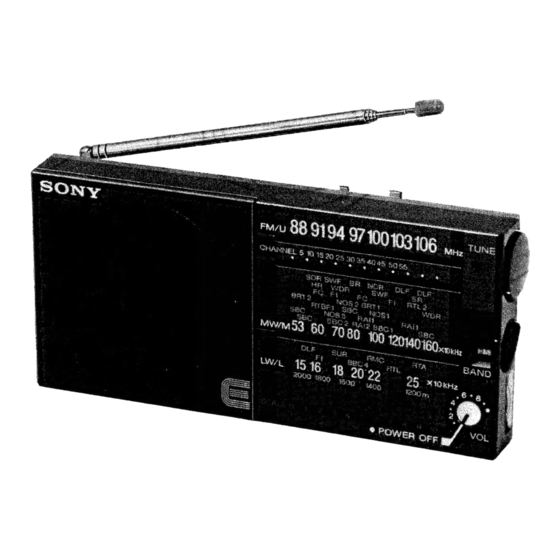 User Manuals: Sony ICF-22 Portable AM/FM Radio