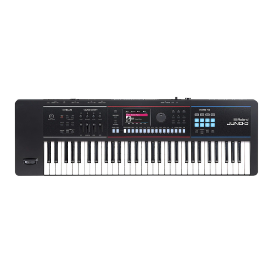 Roland JUNO-D6 Startup Manual