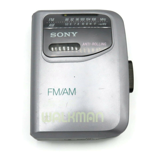 Sony Walkman WM-FX141 Service Manual