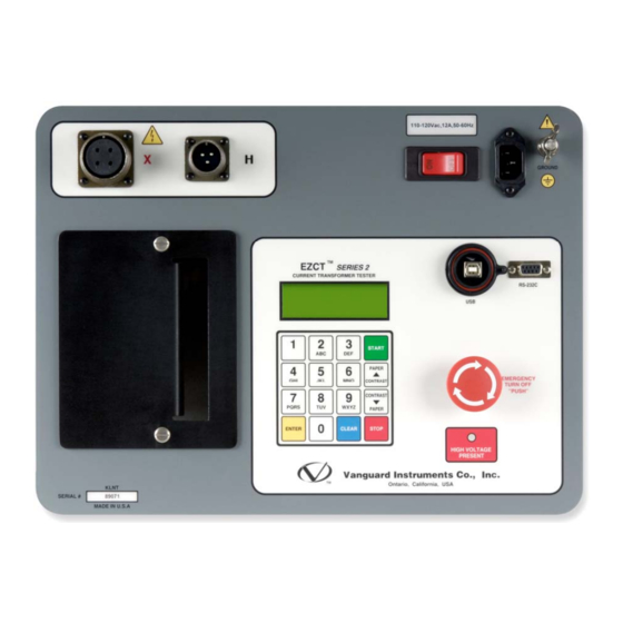 User Manuals: Vanguard Instruments EZCT S2 Test Set