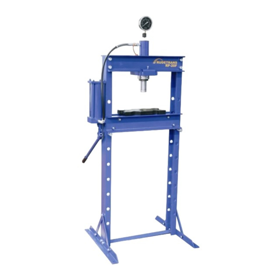 RUDETRANS RP20-F Hydraulic Shop Press Manuals