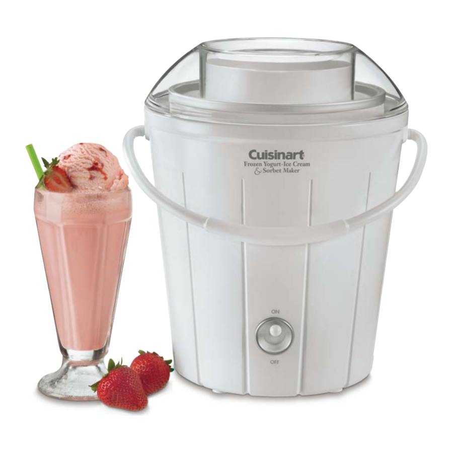 Cuisinart Classic ICE-25 Series Instruction And Recipe Booklet