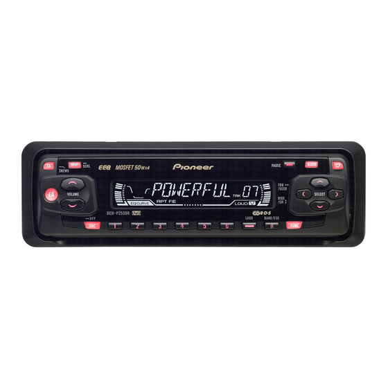 User Manuals: Pioneer DEH-P2500RB Car Stereo Receiver