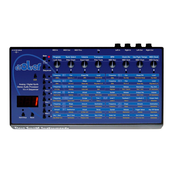Dave Smith Instruments Evolver Operation Manual