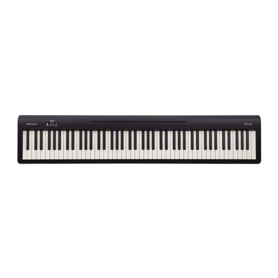 Roland FP-10 - Digital Piano Manual