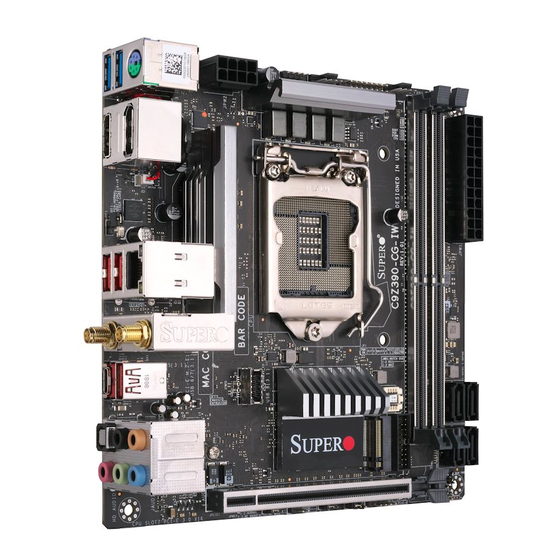 User Manuals: Supero C9Z390-CG Z390 Motherboard
