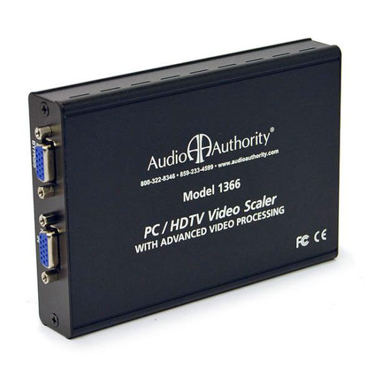 Audio Authority 1366 User Manual