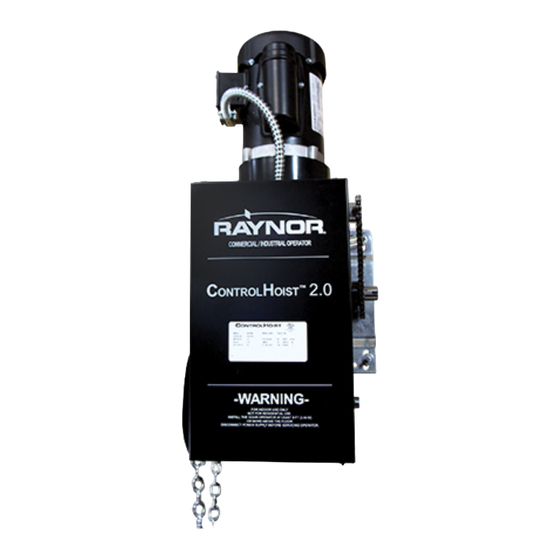 Raynor ControlHoist 2.0 OPTIMA Installation Instructions And User Manual