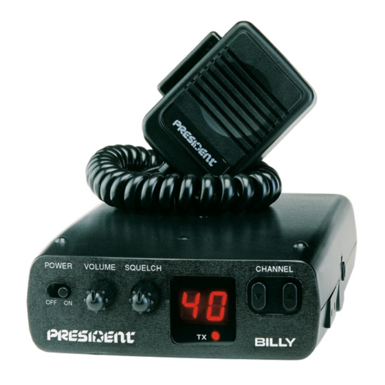PRESIDENT BILLY Owner's Manual