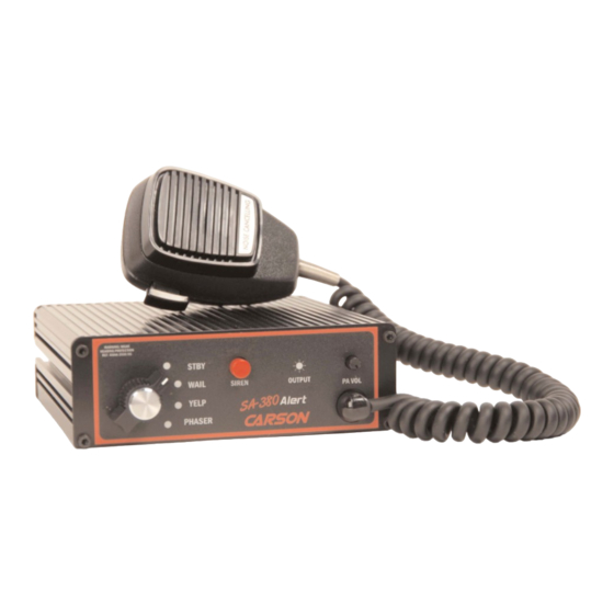 Carson SA-380-10 Installation And Operating Instructions Manual