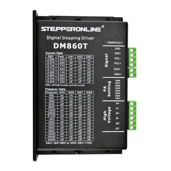 StepperOnline DM860T Stepper Driver Manuals
