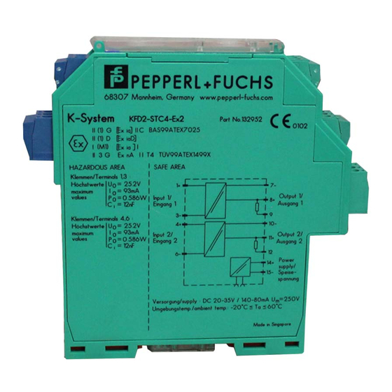 Pepperl+Fuchs KFD2-SCD2-Ex LK Series Manuals