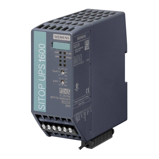 Siemens SITOP UPS1600 Power Supply Manuals