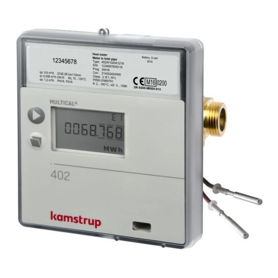 Kamstrup MULTICAL 402 Installation & Maintenance Instructions Manual