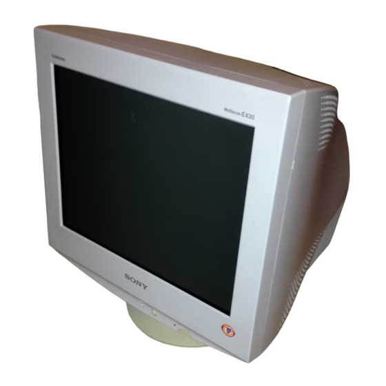 Sony Trinitron CPD-E430 Operating Instructions Manual