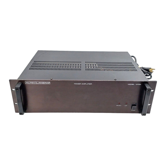 Altec Lansing 1407A POWER AMPLIFIER Manual
