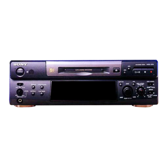Sony MDS-S38 Operating Instructions Manual
