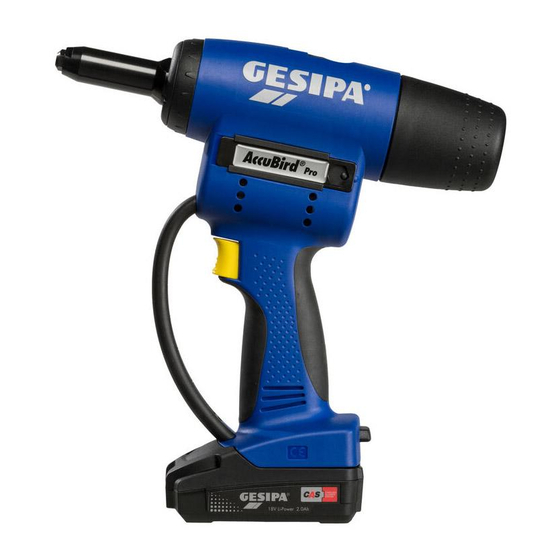 Gesipa AccuBird Pro AV Riveting Tool Manuals