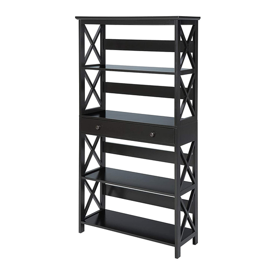 convenience concepts 5 Tier Bookcase with Drawer Assembly Instructions Manual