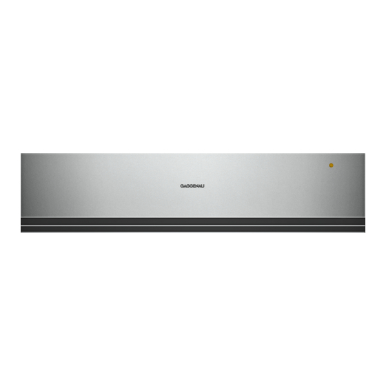 Gaggenau WSP221110 Installation Instructions Manual
