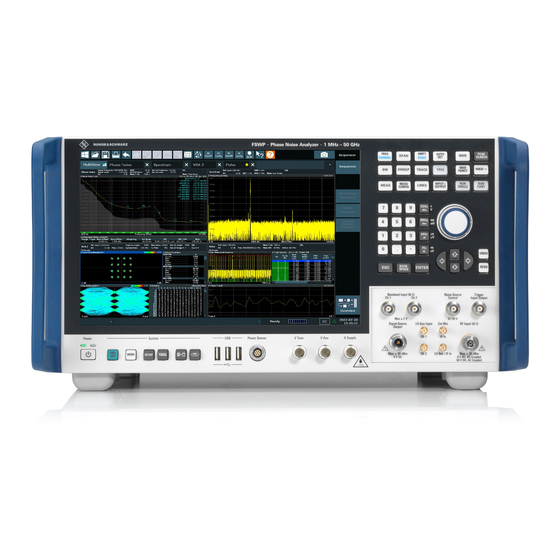 Rohde & Schwarz R&S FSWP Noise Analyzer Manuals