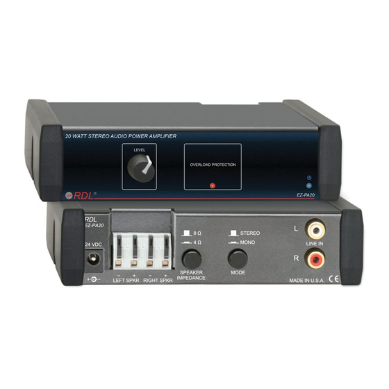 RDL EZ-PA20 Installation And Operation Manual
