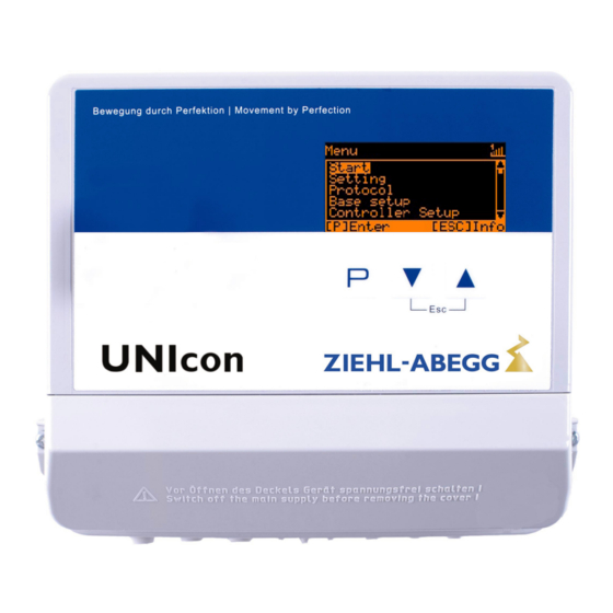 ZIEHL-ABEGG UNIcon MODBUS Master CXE/AV Operating Instructions Manual