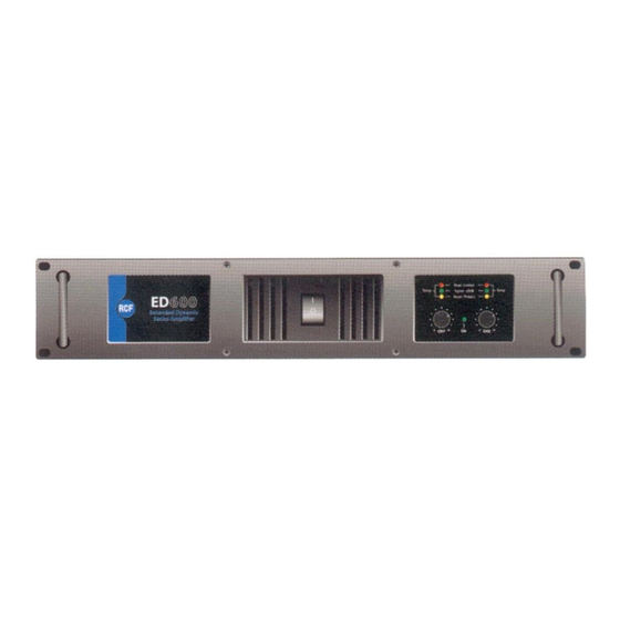 RCF ED600 Installation And Operation Manual