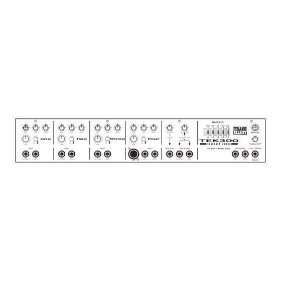TRACE ELLIOT TEK300 Operating Instructions Manual