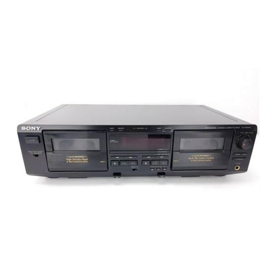Sony TC-WE425 - Dual Auto Reverse Cassette Manuals