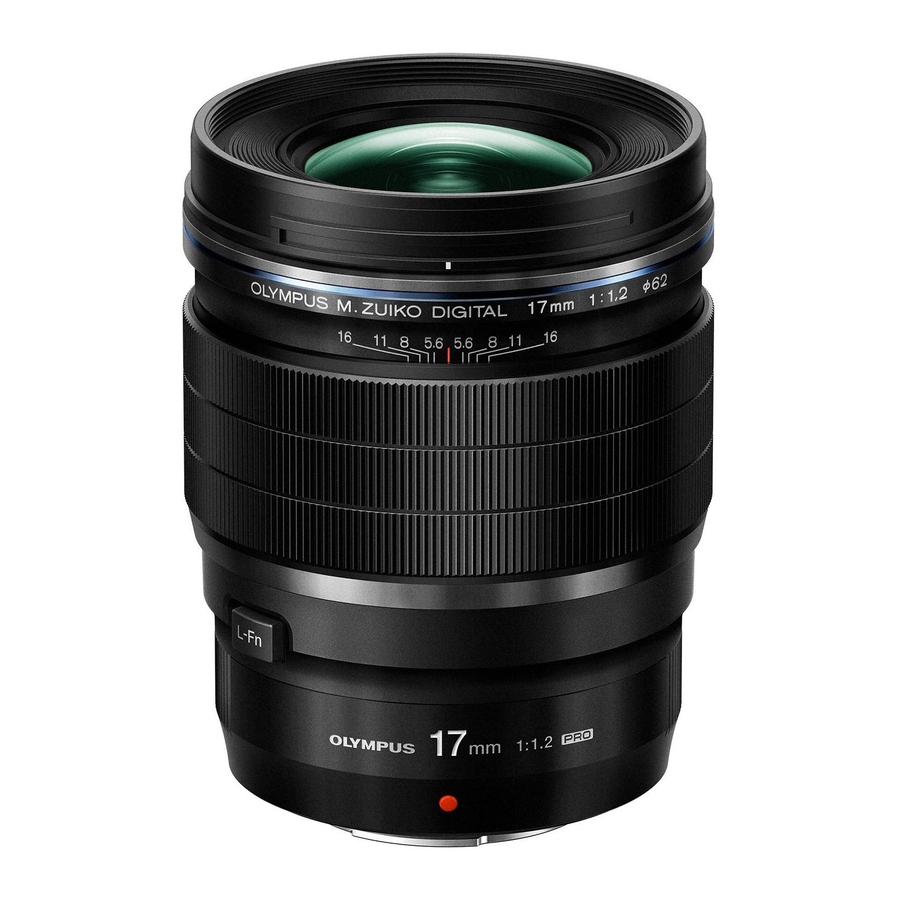 Olympus M.ZUIKO DIGITAL ED 17mm f1.2 PRO Instructions Manual