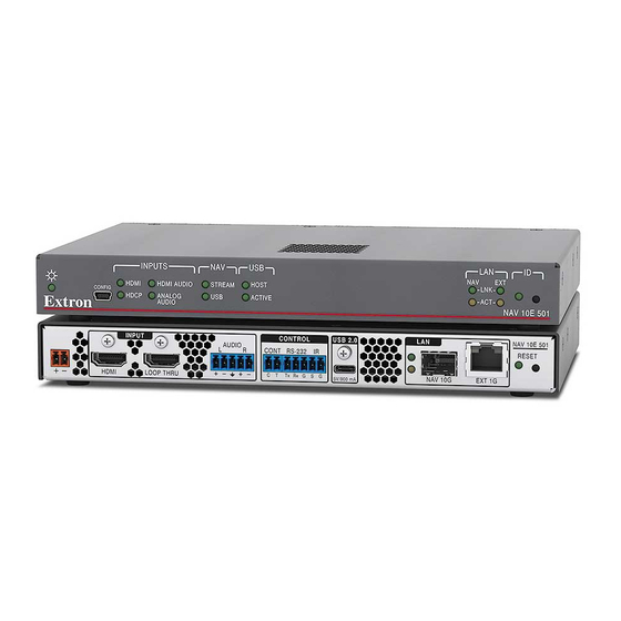Extron electronics NAV 10E 501 Setup Manual