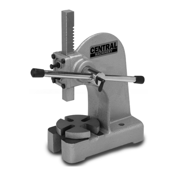Central Machinery 59766 Owner's Manual & Safety Instructions