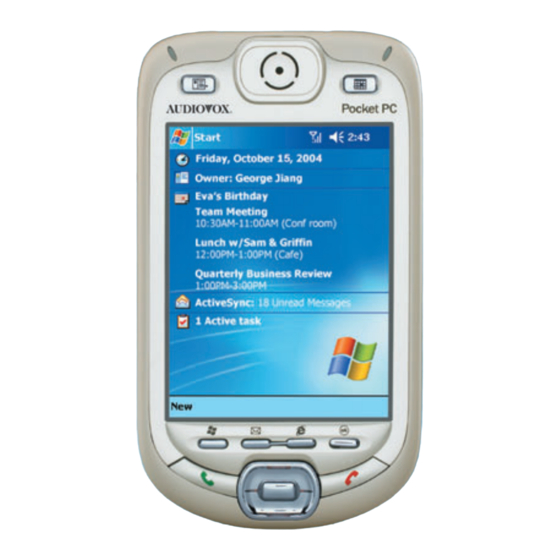 Audiovox PPC 6600 - Smartphone - Sprint Getting Started Manual