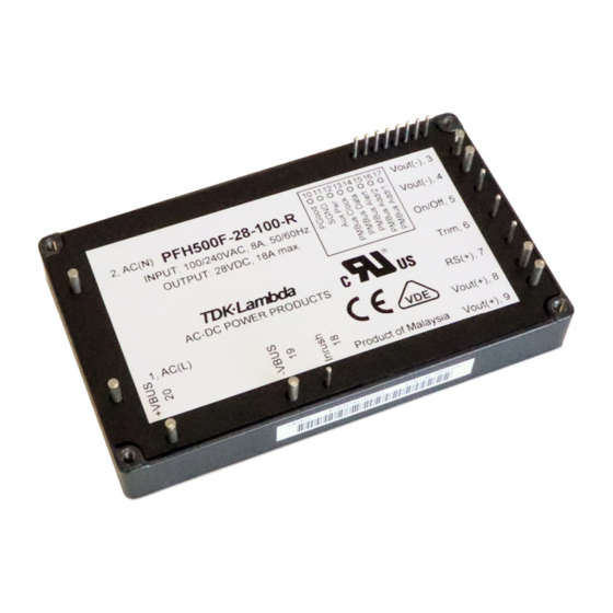 TDK-Lambda PFH500 Series Instruction Manual