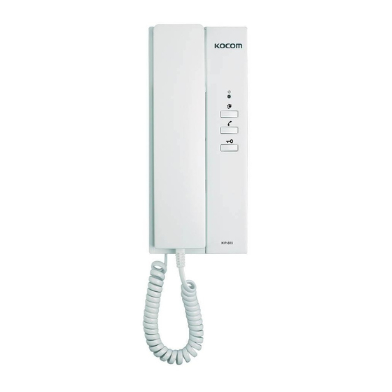KOCOM KLPD410 User's Manual For Operation And Installation