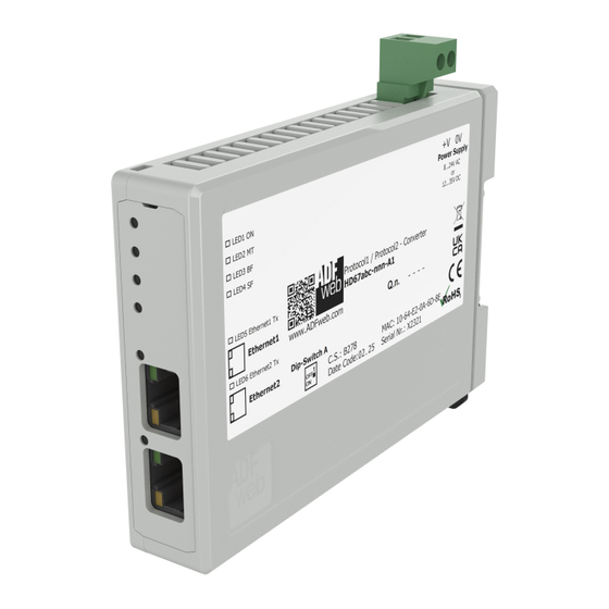 ADF Web HD67162-A1 User Manual